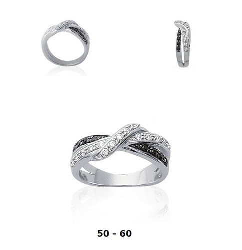 Bague rhodié t52 - rhodié,