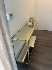 Console en verre et métal doré 2 étages 