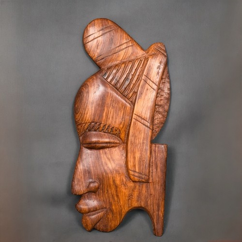 Masque africain tête - plate, en