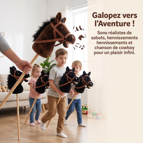 Hobby horse sonore bois - horse, en