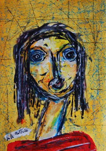 Art brut sur papier 42x49 - ,4, cm