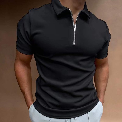 Men casual zip polo shirt - casual, |