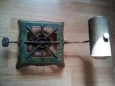 réchaud a alcool ancien fonte émaillé vert lampe pigeon complet en parfait état