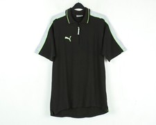 PUMA Streetwear vintage 90's Polo Col Fermeture Éclair Homme L Jersey Noir Bande