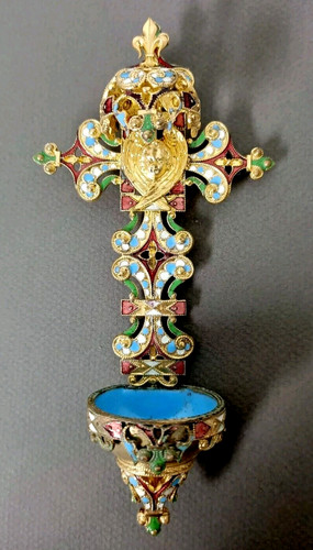 Ancien bénitier bronze - ancien,