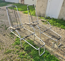 PAIRE CHAISES LONGUES TRANSAT PAQUEBOT TRANSATLANTIQUE DESIGN 1970 NORWAY/FRANCE