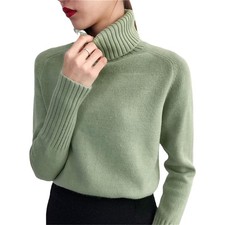 Pull en cachemire pour femme à col roulé et manches longues - Idéal pour l’au...