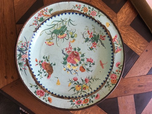 Grand plat chinois émail - chinois, en