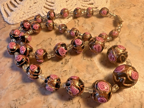 Collier ancien perles verre