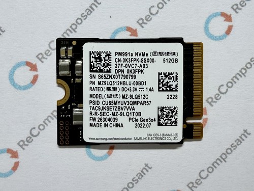 Ssd samsung pm991a - ssd, 512go