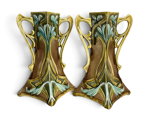 Art nouveau deux vases - art,