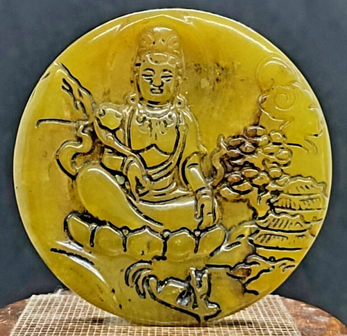 Ancien pendentif jade hetian - ancien,