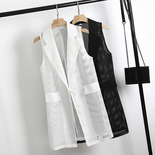Gilet blazer femme creux mesh - femme,