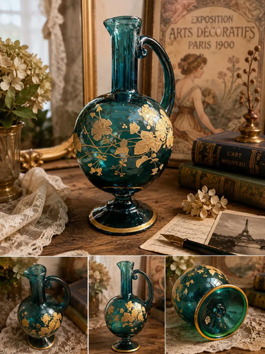 Aiguière art nouveau verre - art, en