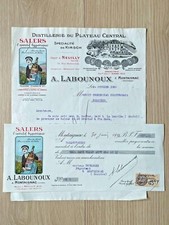 Ancienne Facture Distillerie Salers Alcool Labounoux Montaignac