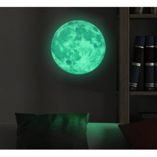 Lune adhésif luminescent - lune,