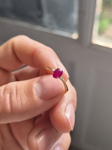 Bague diamants rubis - diamants, et