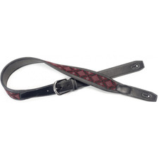 Sangle Guitare Similicuir Noir Tissé LOSANGE Longueur de 82 / 141 CM REGLABLE