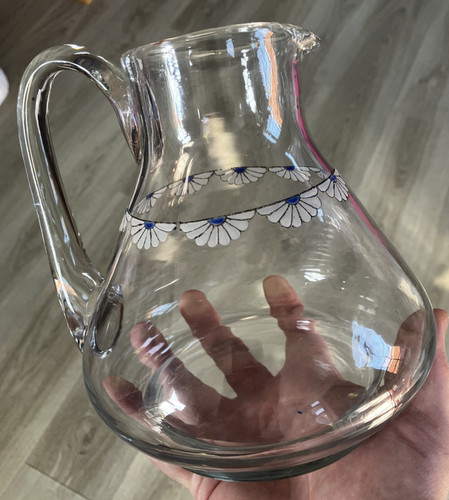 Beau pichet verre émaillé - beau,