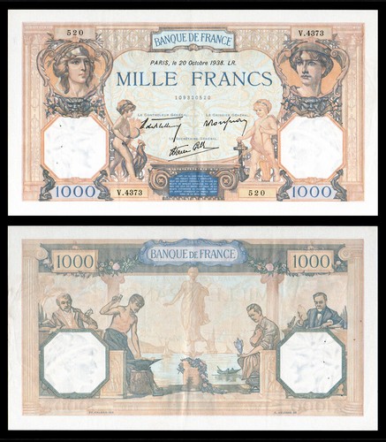 Billet france 1000 francs - -,