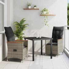 Ensemble de salle à manger pour jardin Gris polyrotin à patio moderne à vidaXL v