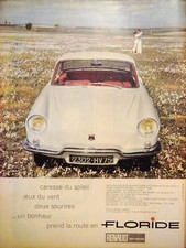 PUBLICITÉ DE PRESSE 1959 RENAULT FLORIDE MOTEUR GORDINI SPECIAL