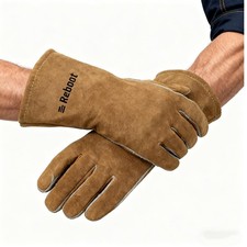 Gants de Soudage Résistants à la Chaleur Anti-Feu - Pour Brûleurs à Bois Cuir...