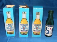 LOT DE 3 MIGNONNETTES FIOLES RICARD EMBALLAGE D'ORIGINE / 1 PASTIS 51 VIDE /T423