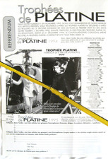Clipping PLATINE 1994 : SHEILA 2 Photos ( Hélicoptère et Avion ) Trophée PLATINE