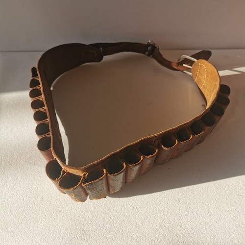 Ancienne cartouchière cuir - cartouchière,