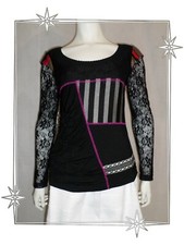 B - Superbe Haut T-shirt  Fantaisie Multi Matières  Leslie Monte Carlo T 38