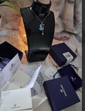 Swarovski collier, doré cygne