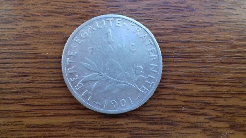 Franc semeuse argent - argent, 1901