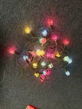  Ancienne guirlande électrique Déco Sapin Noël 20 Lampes vintage