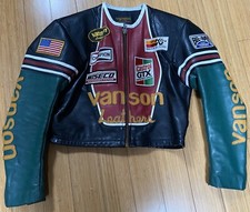 Veste MOTO VANSON STAR Rarissime Couleur Noir/Vert Année 1980 État Neuf Size 42