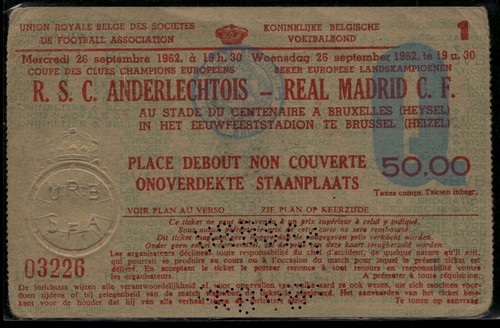 Billet 1962 rsc anderlecht - billet, vs