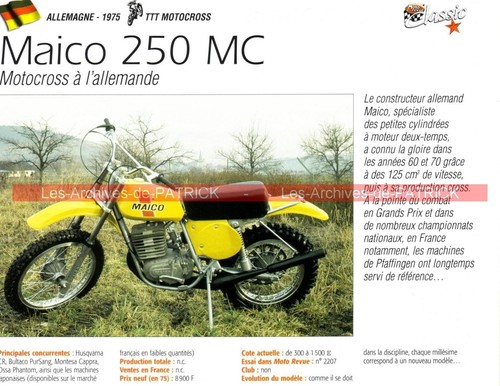 Maico 250 1975 fiche - 1975,