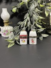 Lot de 2 Petites Boîtes en Porcelaine "Décor du Galion" - miniatures -