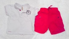 ENSEMBLE ETE BEBE GARCON SHORT+ HAUT ASSORTI " BERLINGOT "  3 MOIS IDEE CADEAU 