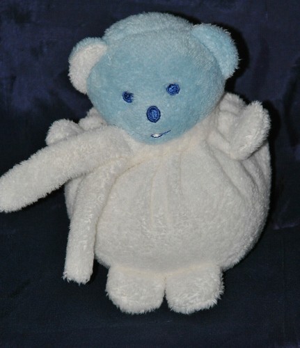 Peluche doudou ours bleu - peluche,