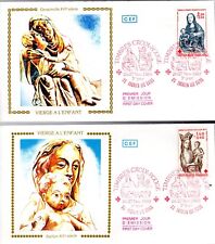 2295/6+ FDC 2  ENVELOPPES  1er JOUR  CEF CROIX  ROUGE  VIERGE A L' ENFANT