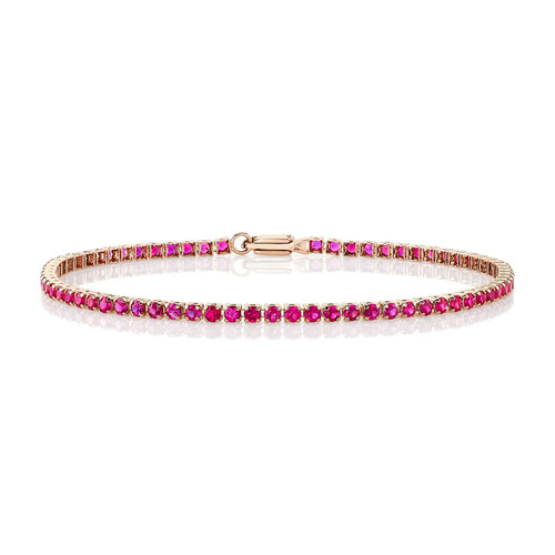 Rubis micro tennis - rubis, bracelet