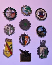 LOT DE 10 INSIGNES REGIMENTAIRES ORIGINALES FRANCAISES DU TRAIN