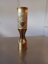 Douille d'obus travaillée vase 1ère guerre mondiale 14-18