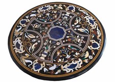 36 " Marbre Centre Table Top Incrustation Pietradura Pierre