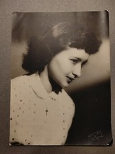 Vintage large photo - pretty woman studio portrait