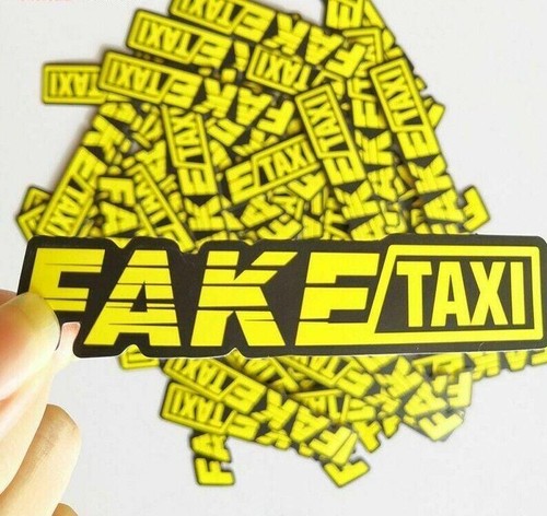 Fake taxi yellow logo car - fake,