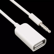 Adaptateur prise jack audio auxiliaire 3.5 mm à USB femelle - Blanc Udisk