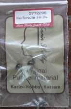 OURS REPARATION : 1 PAIRE D'YEUX BRUN FONCE EN VERRE DIAMETRE 8 m/m PEINT MAINS