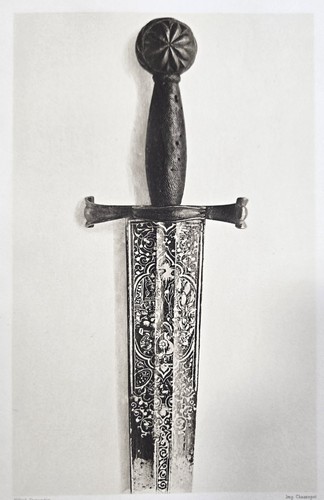 Héliogravure 1897 dague - héliogravure,
